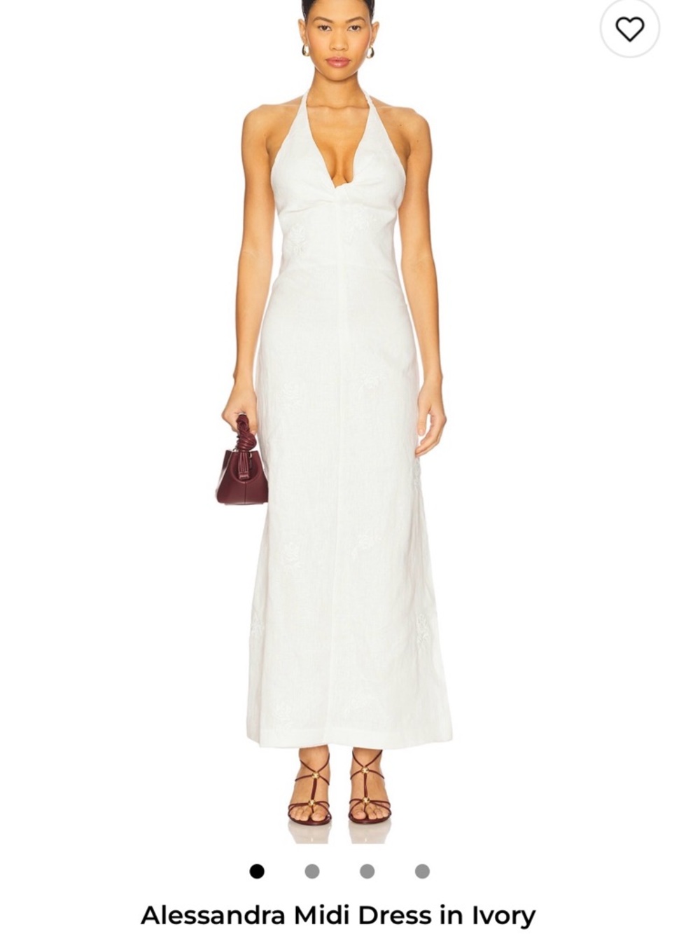 Sir White Halter Embellished Midi Dress